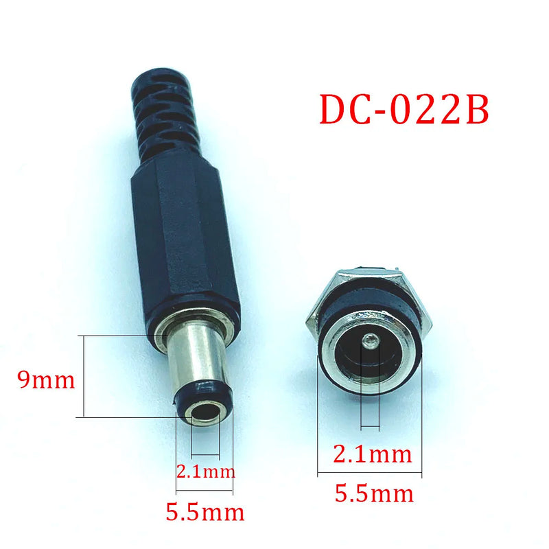 10Pcs 5.5 x 2.1/2.5mm DC-022B DC Jack Adapter 3A 12V 3.5x1.3 DC022B DC Power Supply Charging Socket Female Panel Mount Connector