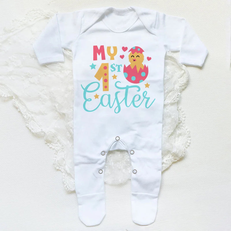 My 1st Easter Baby Bodysuit Babygrow Sleepsuit Rabbit Print Baby Coming Home Hospital Outfit Clothes Infant Easter Party Romper