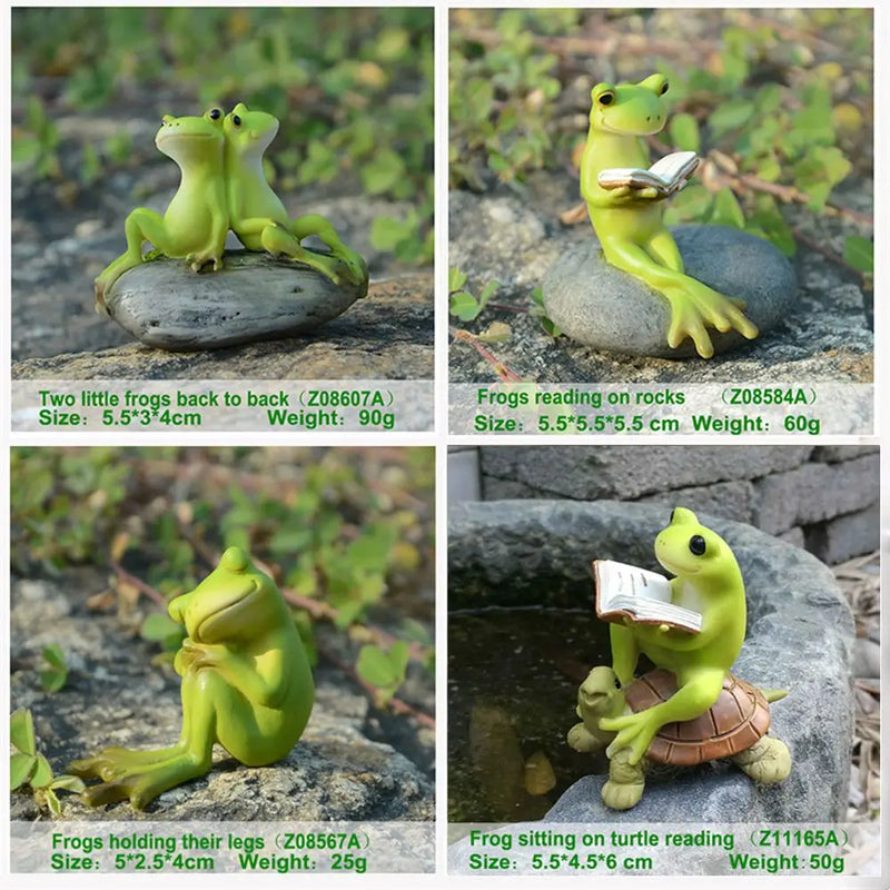 Desktop Decoration Miniature Landscape Resin Crafts Fairy Garden Decor Frog Statue Figurine Home Decoration