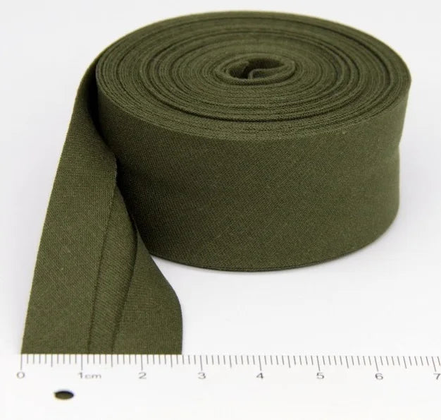 25mm (1“) width Bias Tape 100% Cotton Extra Soft for Baby Cloth Skin-friendly Fablic Bias Binding Tape Ironed Folded 12 yards