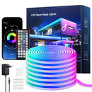 RGB Flexible Neon Strip Lights with App/Remote Control, Multiple Modes, Music Sync,  IP65 Waterproof LED Strip Neon Rope Lamp