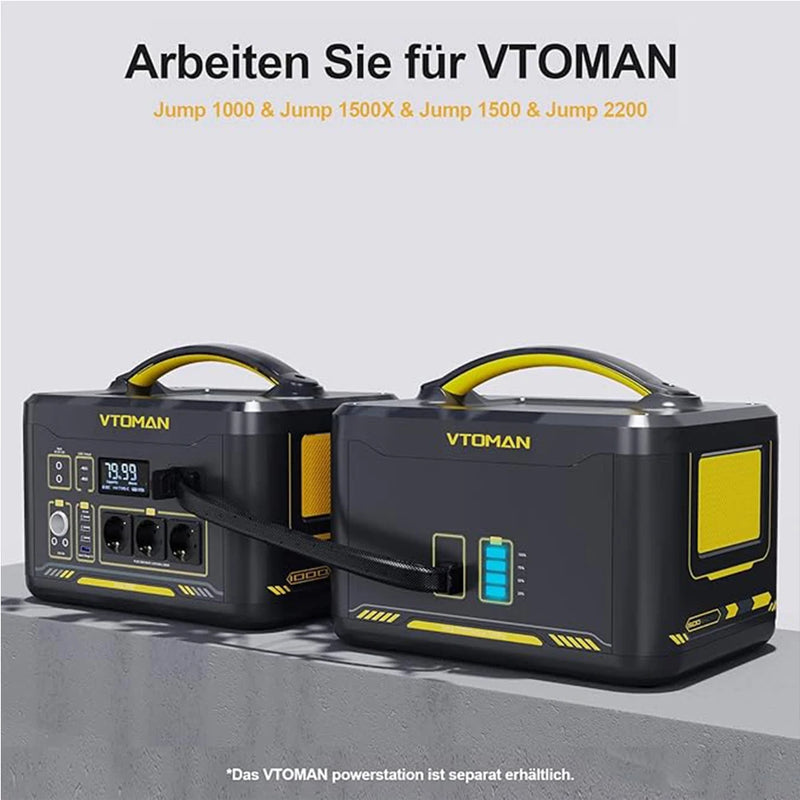 VTOMAN Jump 1500 Extra Battery 1548Wh, Backup LiFePO4 (LFP) Battery Jump 1000 & Jump 1500X & Jump 1800 Power