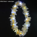 1pcs White Hawaiian Leis Masquerade Beach  Tropical Glow Party Light Up Flower Necklace Headband with LED Light Wedding Festival