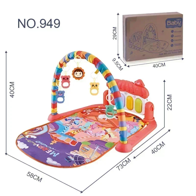 2024 New Hot Baby Toys Music Pedal Piano 0-1 Years Newborn Piano Play Mat Toddler Christmas Gift Maternity Products