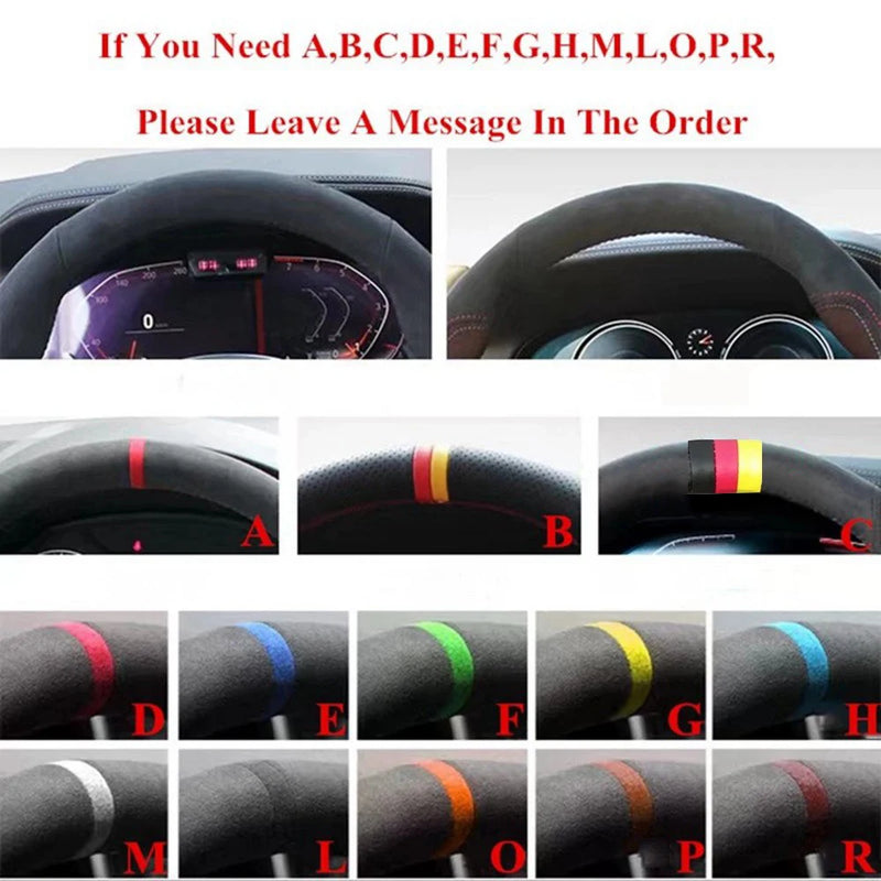 DIY Black Soft Artificial Leather Car Steering Wheel Cover For Volkswagen VW Gol Tiguan Passat B7 Passat CC Touran Jetta Mk6