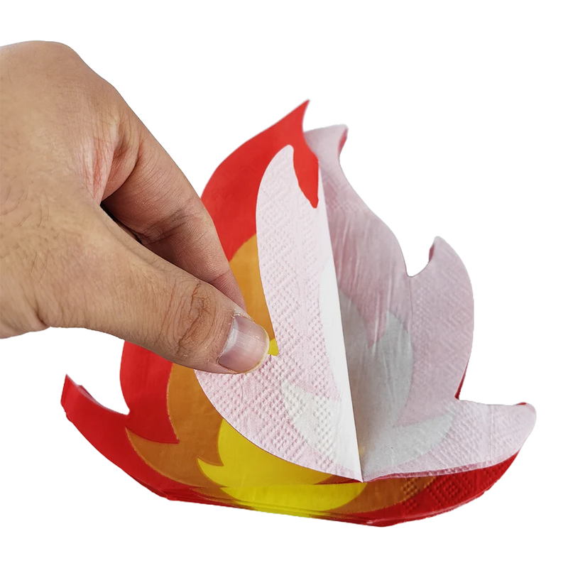 16/32/64 Pcs Fire Napkins Flame Napkins Disposable Paper Napkins for Firefighter Theme Fire Truck Birthday Fireman Party Decors