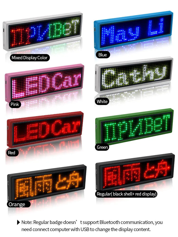 12*48 pixel Bluetooth LED badge programmable scrolling message mini LED display DIY LED name sign board