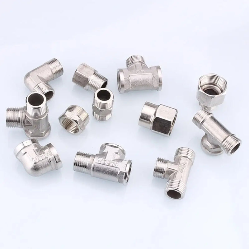 1/2" 3/4" BSP Female Male Thread Tee Type Reducing Stainless steel Elbow Butt joint adapter Adapter Coupler Plumbing fittings