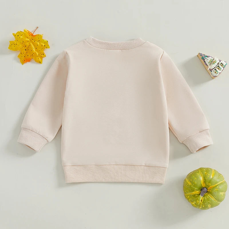 Baby Thanksgiving Sweatshirts Long Sleeve Crew Neck Letter Print Pullovers Toddler Warm Tops