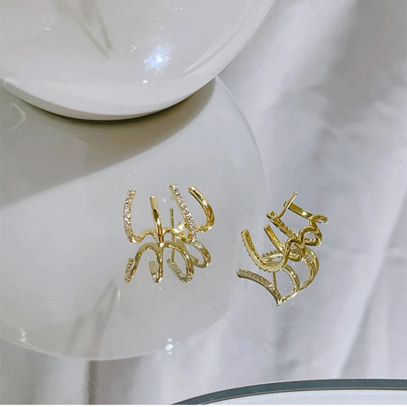 Fashion Exquisite Rhinestone Decor Ear Cuff earring for Woman  2023 New Arrival Christmas Gift stud earrings