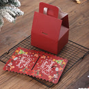 4/8Pc Christmas House Cookie Box with Handle Candy Chocolate Biscuit Packaging Boxes Xmas Gift Wrapping New Year Party Treat Box