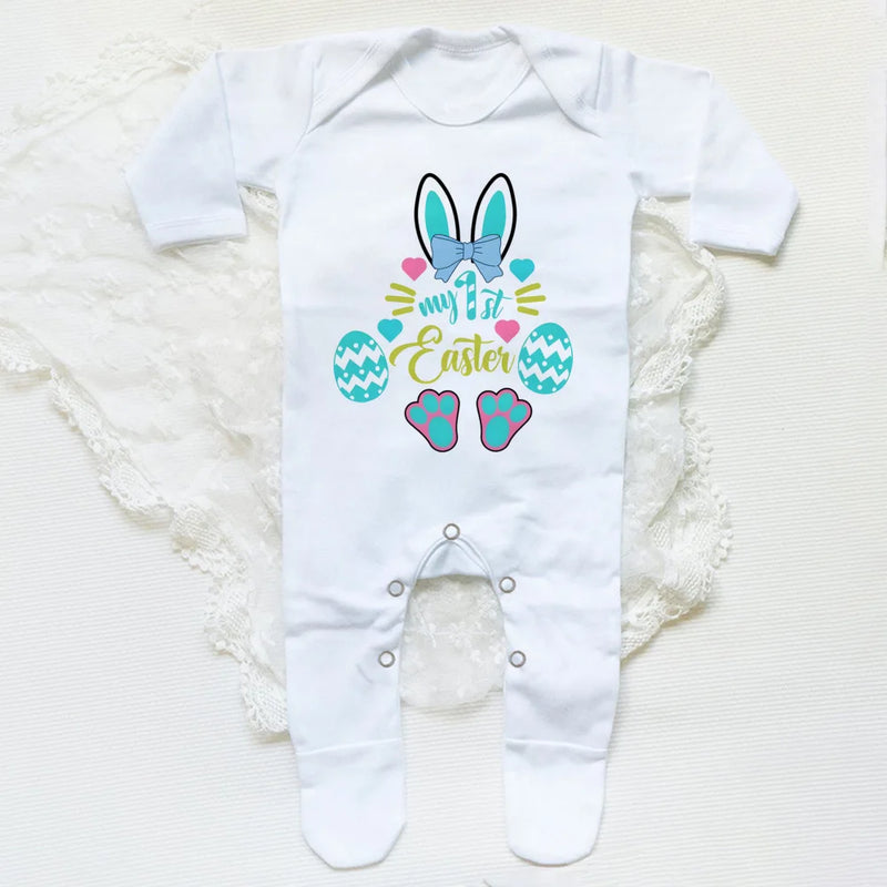 My 1st Easter Baby Bodysuit Babygrow Sleepsuit Rabbit Print Baby Coming Home Hospital Outfit Clothes Infant Easter Party Romper