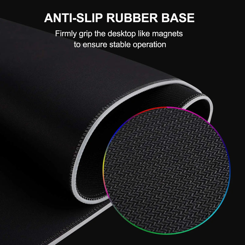 RGB Large Gaming Mouse Pad Non-Slip Rubber Base Mouse Mat Oversize Glowing Led Extended Mousepad Keyboard Pad Desk Mat