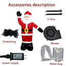 Santa Claus Waving Hand 1.8m Inflate Model Christmas Decoration Glowing Doll Cartoon Giant LED Lamp Party Gifts Outdoor Lawn