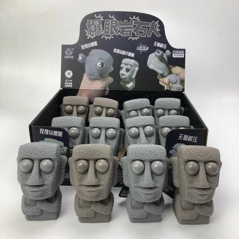 New Funny Easter Squeezing Blowout Rock Man Fidget Toy Vent Sloth Hide Seek Stress Relief Squishies Doll Stress Busting Kid Gift