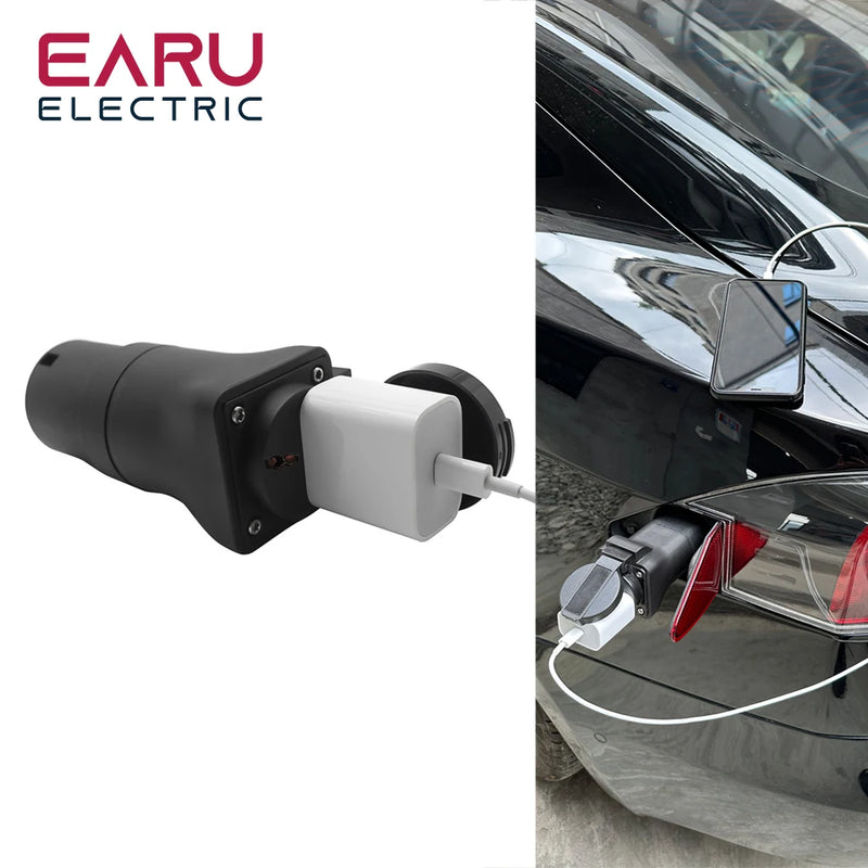 MG Hyundai KIA BYD Electric Vehicle Side Discharge Plug EV Type2 16A Charger EU Socket Outdoor Power Station (Need Car Support)