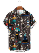 Men's Shirt Horror Skull 3D Print Men's Clothing Oversized Summer Casual Hawaii Beach Hawaiian Harajuku Fashion Holiday Shirts