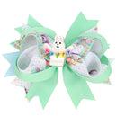ncmama 4.5" Easter Day Hair Clips for Girls Kids Handmade Swallowtail Stack Rabbit Hair Bows Hairpins Fashion Hair Accessories
