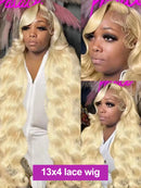 250 Density 36 40 Inch Water Wavy 13x6 Hd Lace Frontal Wig Body Wave 613 Honey Blonde 13x4 Lace Front Human Hair Wigs For Women