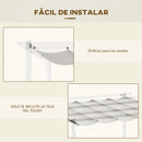 Outsunny retractable pergola cover 3,5x2,6 m 10 drain holes