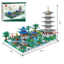 5186PCS Chinese Architecture Micro Building "Hangzhou West Lake "DIY Diamond Bricks with Ligh Toy for Kids Adult Gift