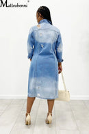 Autumn Women Sexy Ripped Denim Jackets 2021 Vintage Casual Long Jean Jacket Winter Female Long Sleeve Coat Streetwear