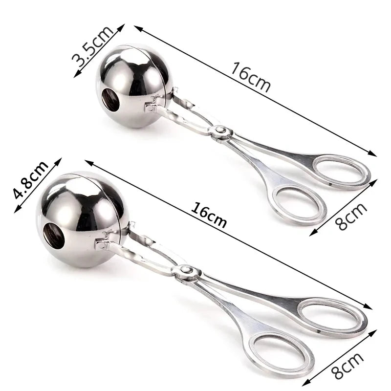 Stainless Steel Meatball Clamp Pill Round Rice Ball Maker Clip Tongs with Grip Pork Beef Meat Kitchen Cooking Tools DIY Gadget