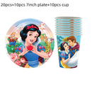 Snow White Birthday Party Set Cup Plate Napkins Tablecloth Cake Topper Balloons Disposable Tableware Baby Shower Supplies