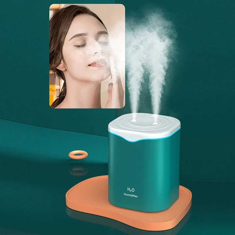 2000ML Air Humidifier USB Double Spray Port Essential Oil Aromatherapy Diffuser Cool Mist Maker Fogger for Home Office