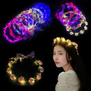 Wedding Party Crown Flower Headband LED Light Wreath Garland Decoration Women Girl Birthday Favor Luminous Hair Garland Hairband