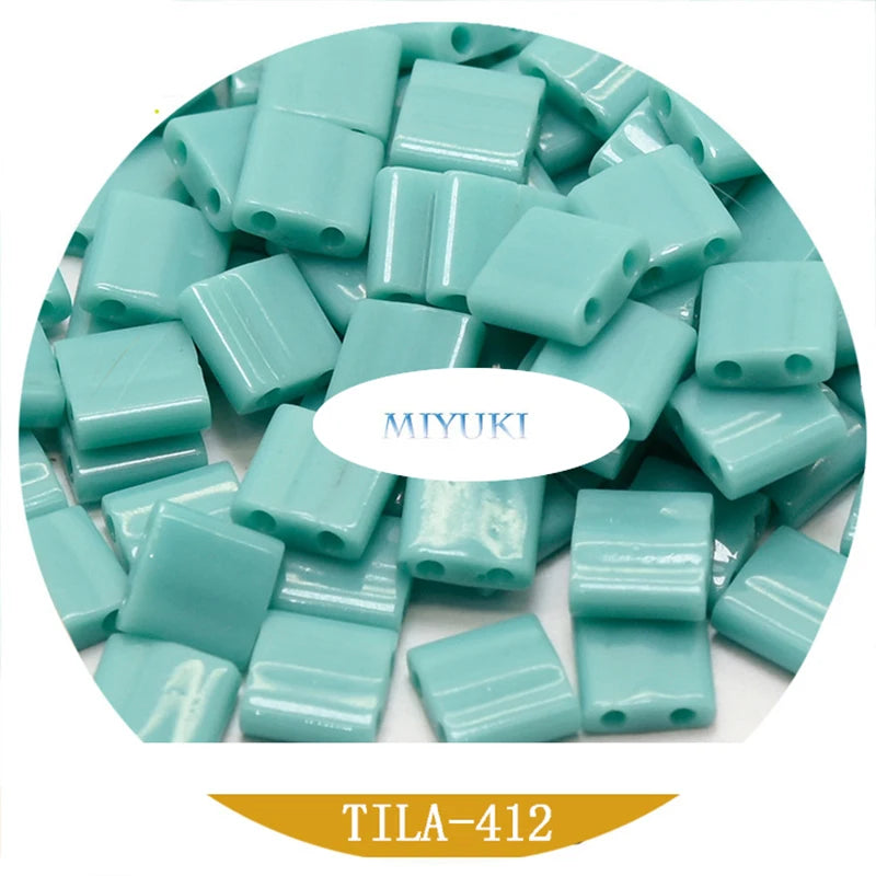 Miyuki Imported From Japan Handmade Tila Beads 5*5 * 1.9mm Solid Color Series Glass Beads To Make Jewelry