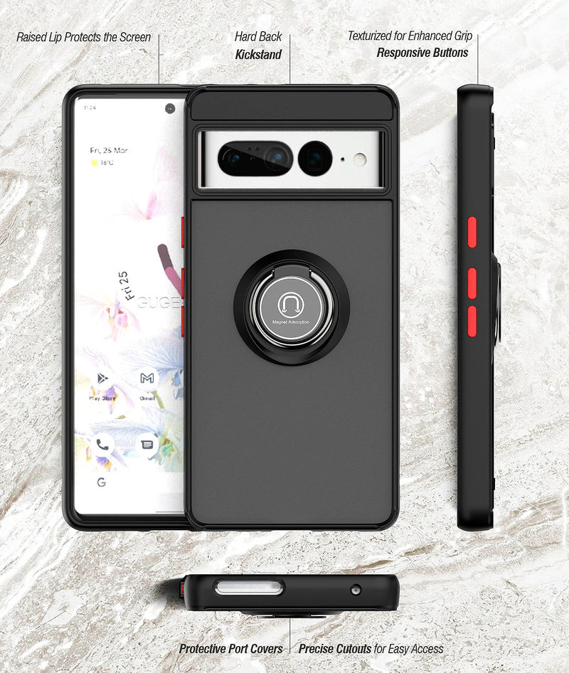 For Google Pixel 7 Pro Case Hard PC With Ring Stand Shockproof Protective Back Cover Case For Google Pixel 7 6 Pro Pixel7 shell