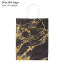 5Pcs Rose Gold Marble Paper Gift Bag Wedding Favor Gift Kraft Paper Shopping Packing Bags For Birthday Baby Shower Party Supply