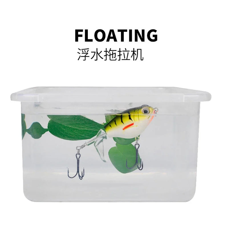 Mini Plopper Fishing Lure Catfish Lure for Fishing Tackle Floating Rotating Tail Artificial Baits Crankbait 8cm/11.5g 9.3cm/16g