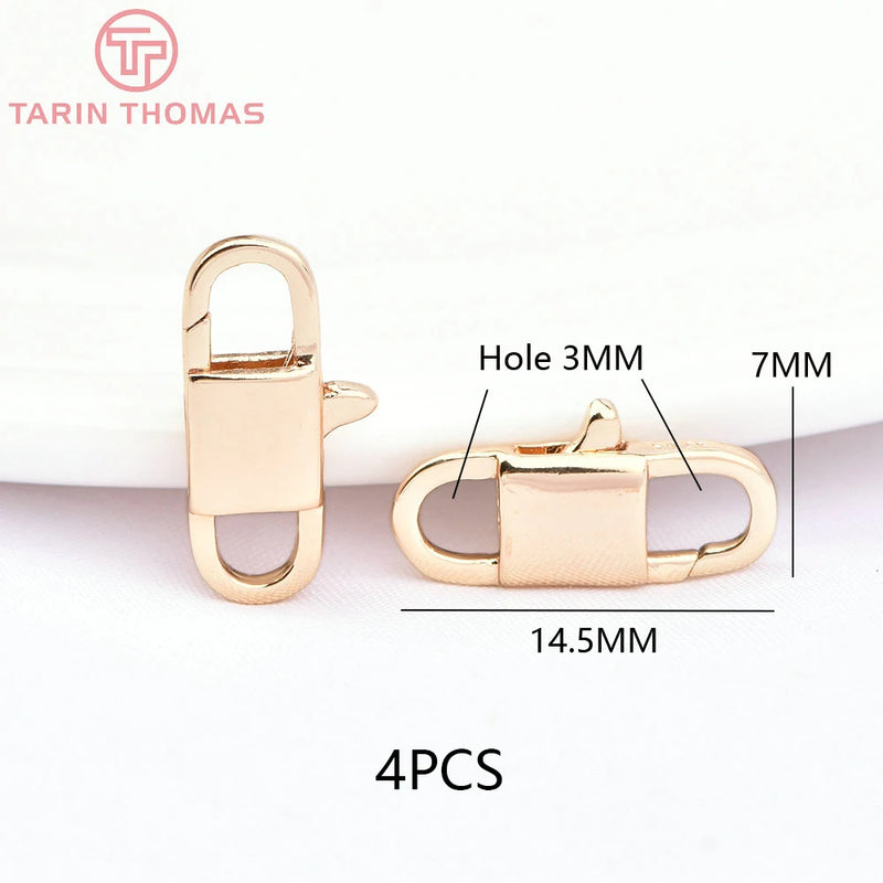 (3310) 15.6x9.6MM Hole 2MM 24K Gold Color Brass Lobster Clasps for Charms Pendants High Quality DIY Jewelry Making Findings