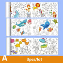 90cm Animal Canvas Children's Drawing Roll DIY Coloring Paper Roll Color Filling Graffiti Paper-cut Painting Educational School