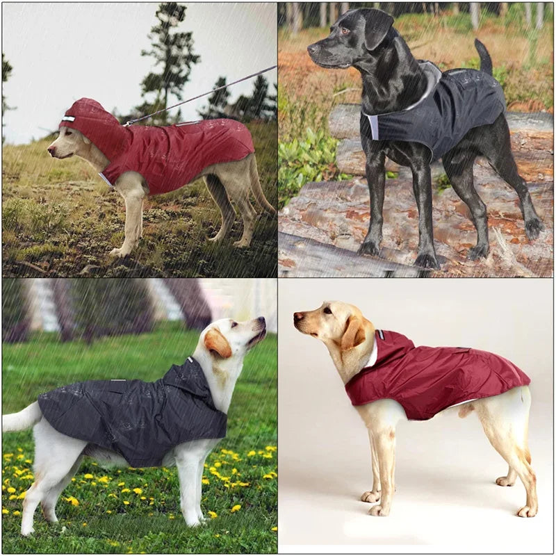 Reflective Dogs Rain Coat Dog Raincoat For Small Large Dogs Waterproof Clothes Golden Retriever Labrador Rain Cape Pet Costumes