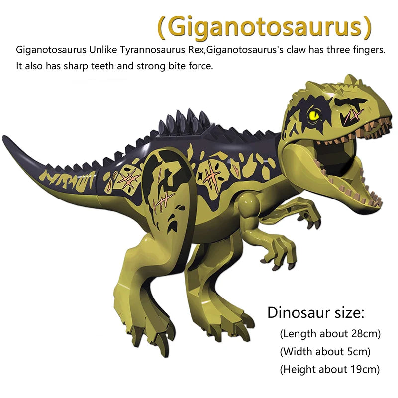 Jurassic Dinosaur Park Dinos World Building Blocks Animals Tyrannosaurus Rex Indominus I-Rex Blue Figures Triceratops Toys