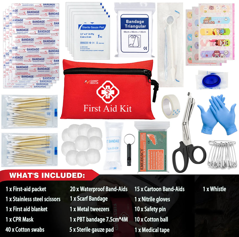 110 Piece First Aid Kit Home Care Waterproof Compact Trauma Medical Kits for Emergencies Home Car Travel Outdoor Camping Hiking