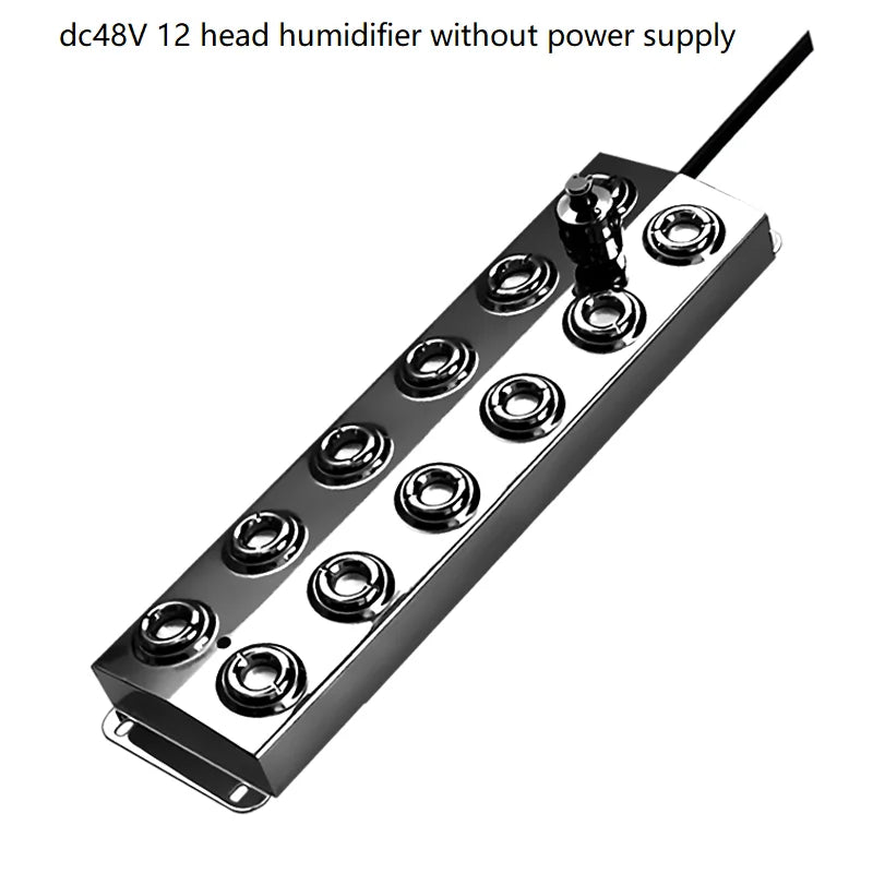 DC48V Ultrasonic Industrial Humidifier 10/12 Head Fog Sprayer Fogger Mist Maker Greenhouse Fog Generator Without Power Supply
