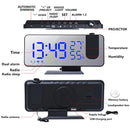 LED Digital Projection Alarm Clock Table Electronic Alarm Clock with Projection FM Radio Time Projector Bedroom Bedside Clock