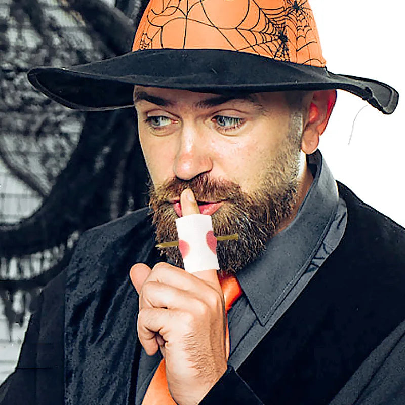 5pcs Bloody Nail Through Finger Prank Joke Novelty Toys Halloween Party Decoration Supplies Scary Trick Props Kids Birthday Gift