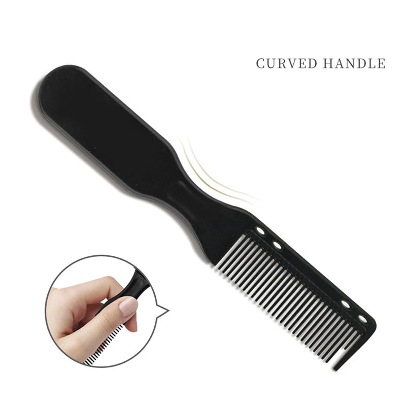 1Pc Double-sided Comb Brush Black Small Beard Styling Brush Professional Shave Barber Vintage Carving Cleaning Brush