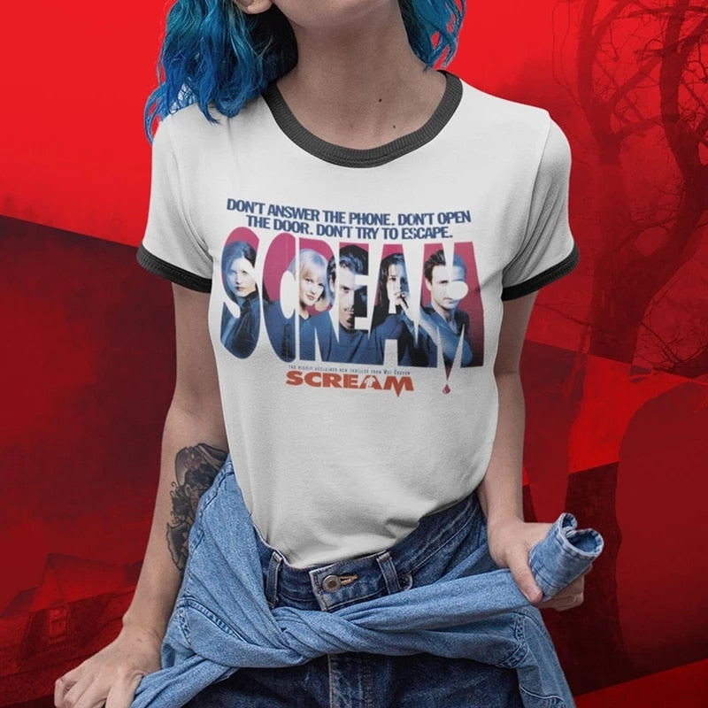 kuakuayu HJN Scream Fashion Tees,Dont Answer the Phone,dont Open the Door, Dont Try to Escape Women Tees Scream T-Shirt
