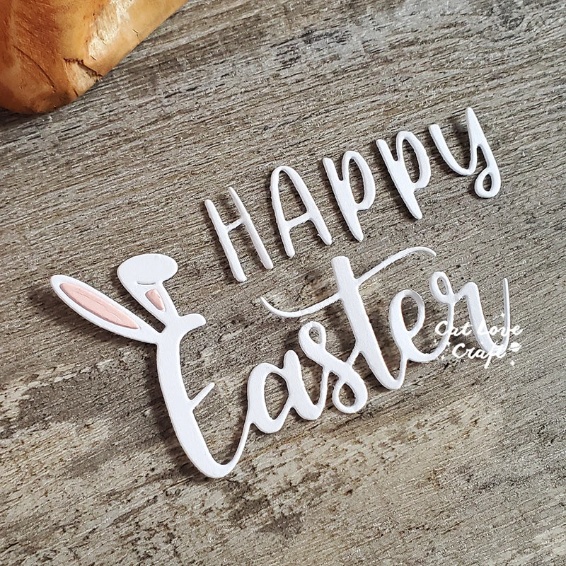 Catlove Happy Easter Word Metal Cutting Dies Scrapbooking Mold Stencil Die Cuts Card Making DIY Craft Embossing New Dies For