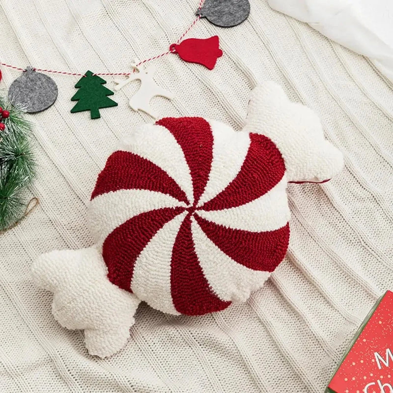 Christmas Candy Cane Pillow Gingerbread House Decoration Plush Throw Pillow Winter Home Decor Living Room Sofa Couch Cushions