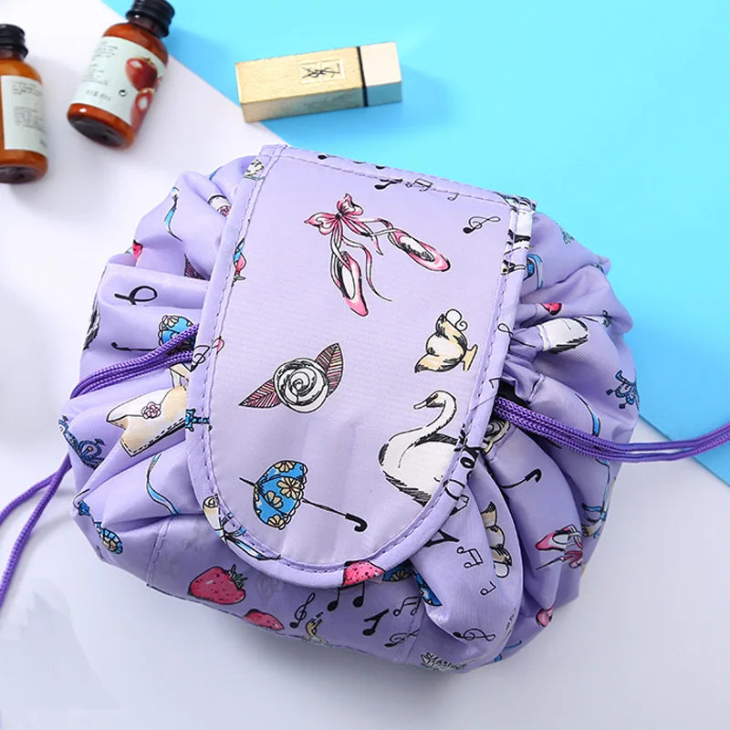 Women Drawstring Cosmetic Bag Travel Storage Makeup Bag Organizer Female Make Up Pouch Portable Waterproof Toiletry Beauty Case