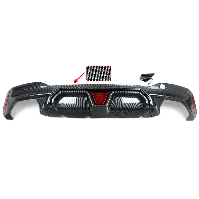 G30 CS Style Rear Bumper Diffuser With LED Light M Sport Diffusor For BMW 5 Series G30 G31 G38 2018-2022 530i 540i