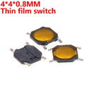 50PCS Membrane Tactile Push Button Micro Tact Switch 4 Pin 4*4*0.8mm SMD 4.8*4.8*0.55 3.7*3.7*0.35mm 3*2.6*0.6 4.5X4.5X0.55
