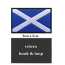 1PC Scottish Flag Scotland Patches Armband Embroidered Patch Hook Loop Or Iron On Embroidery  Badge Military Stripe